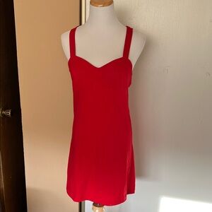 Red Sleeveless bustier Dress with crochet back